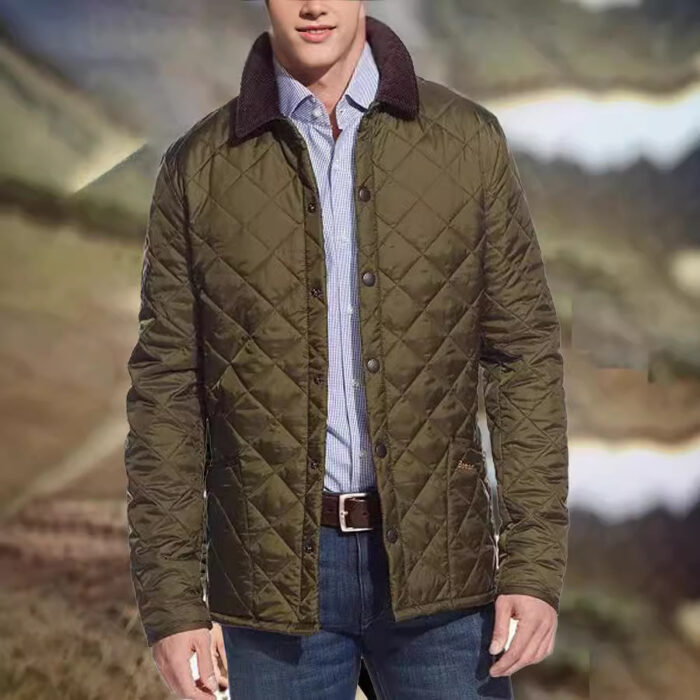 Autumn And Winter Original New Polo Collar Cotton Jacket Mid-length Men's Cotton-padded Clothes - Image 4
