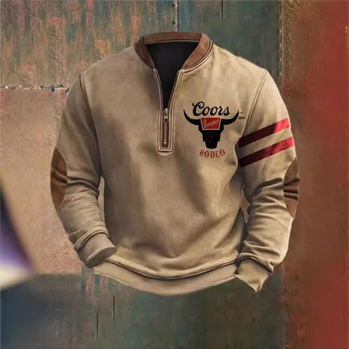 Sweater 3D Digital Printing Stand Collar Men's Street - Image 1