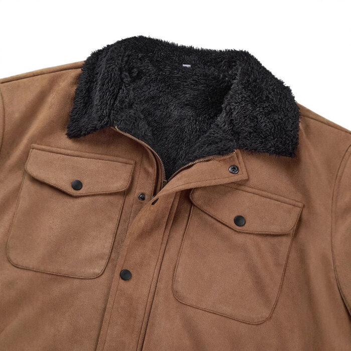 Men's Vintage Suede Casual Coat Lapel - Image 2