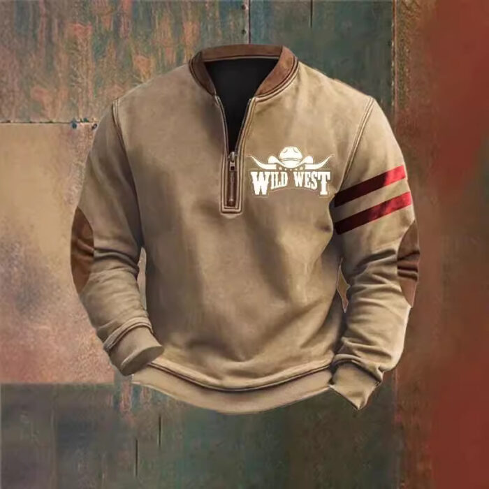 Sweater 3D Digital Printing Stand Collar Men's Street - Image 2