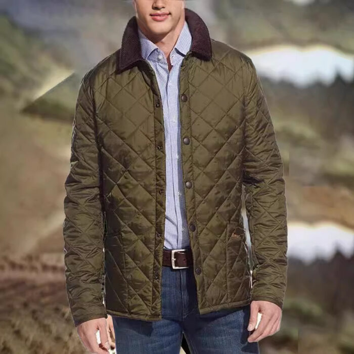 Autumn And Winter Original New Polo Collar Cotton Jacket Mid-length Men's Cotton-padded Clothes - Image 2