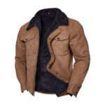 Men's Vintage Suede Casual Coat Lapel - Image 4