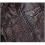 Lapel Motorcycle Leather Men's Casual Retro Leather Jacket Coat - Image 6